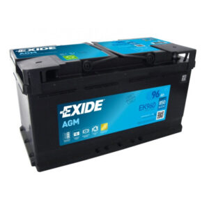 Baterie auto Exide EK960 AGM – 12 V 96 Ah 850 A EN, soluție premium Start-Stop cu tehnologie LifeGrid