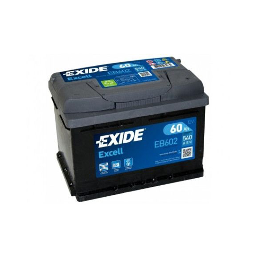 Baterie auto Exide Excell EB602 – 12 V, 60 Ah, 540 A EN