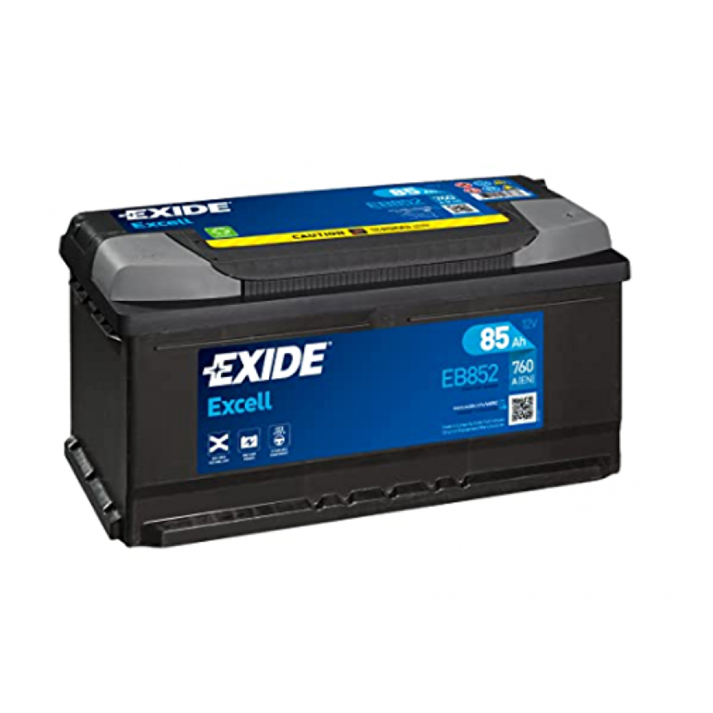 Baterie auto Exide Excell EB852 – 12 V 85 Ah 760 A EN, performanță solidă și compatibilitate extinsă