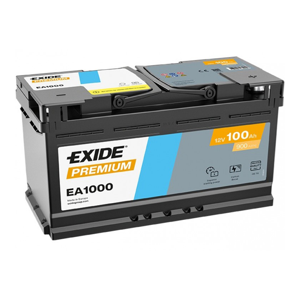 Baterie auto Exide Premium EA1000 – 12 V 100 Ah 900 A EN, Carbon Boost 2.0 pentru performanță și fiabilitate