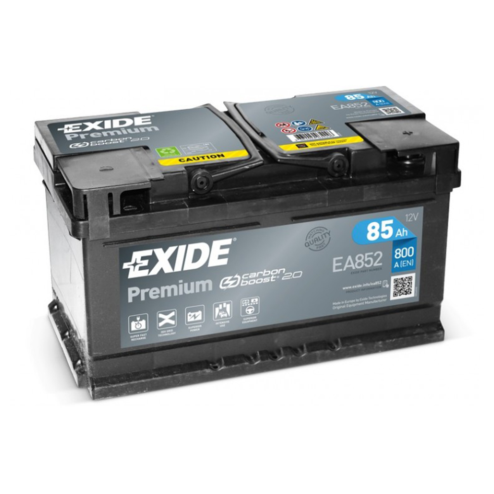 Baterie auto Exide Premium EA852 – 12 V 85 Ah 800 A EN, performanță și fiabilitate superioară